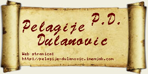 Pelagije Dulanović vizit kartica